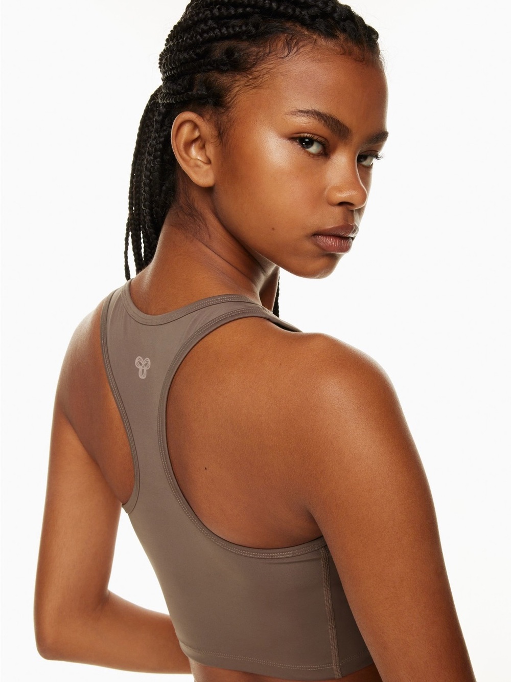 Aritzia Tna Butter Racerback Cropped Tank Taupe XS